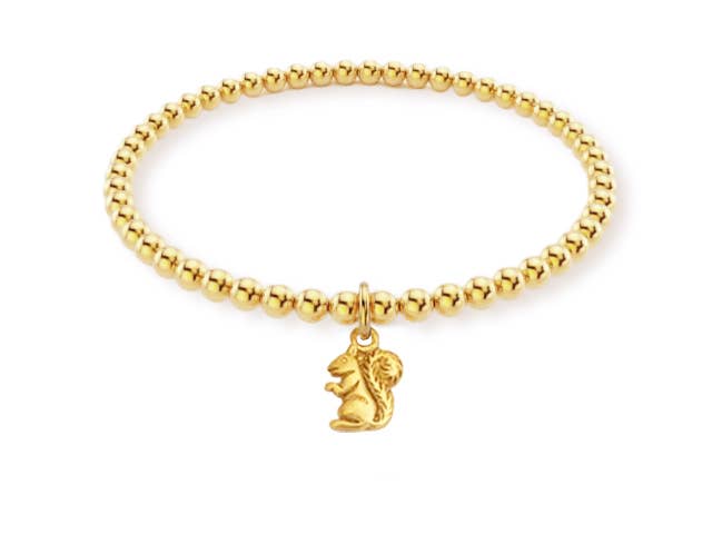 Gold Bead Bracelet w/ Squirrel (Alpha Gamma Delta)