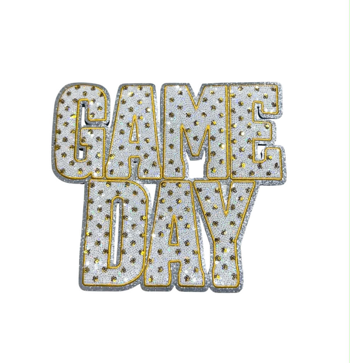 Gold Polka Dots Game Day Sequin Patch - Large