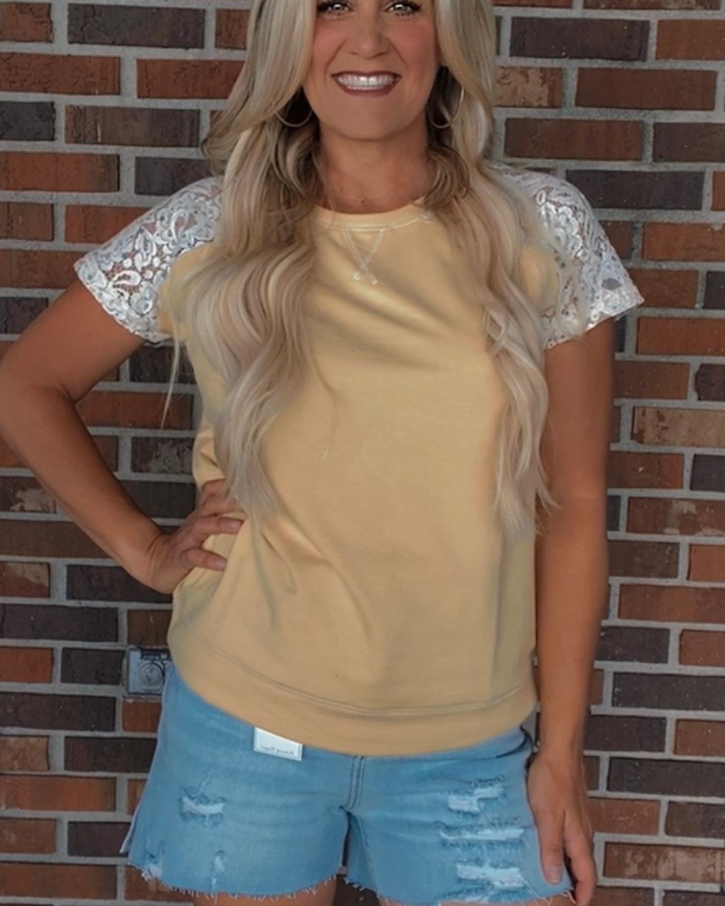 Yellow lace top