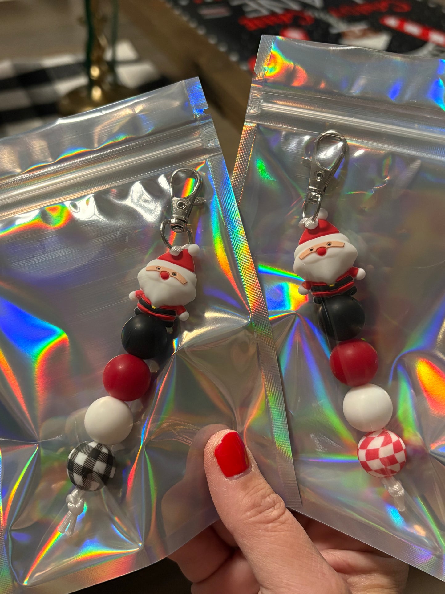 Custom silicone bead keychains