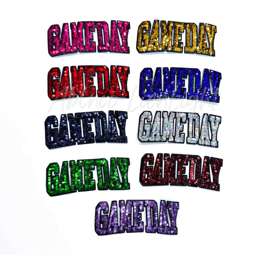 Navy Game Day Varsity Sequins Patch-Small     
