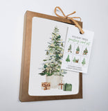 Boxed Set of 6 Holiday Greeting Cards,Blank, Christmas Trees