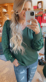 Hads Holiday sequin long sleeve top