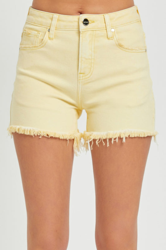 Lemon yellow Jean shorts