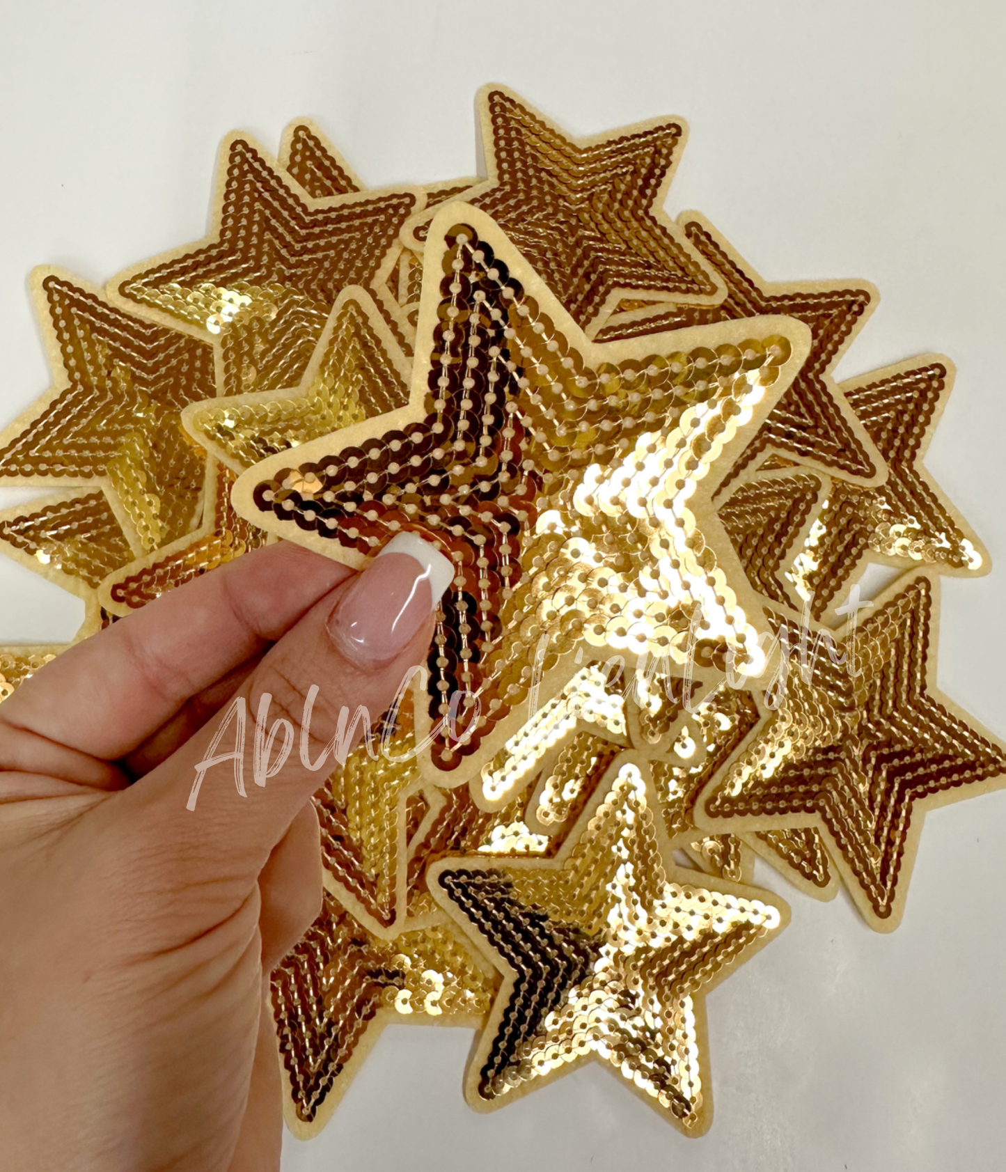 Trucker hat patches 3” navy sequin star patch iron on