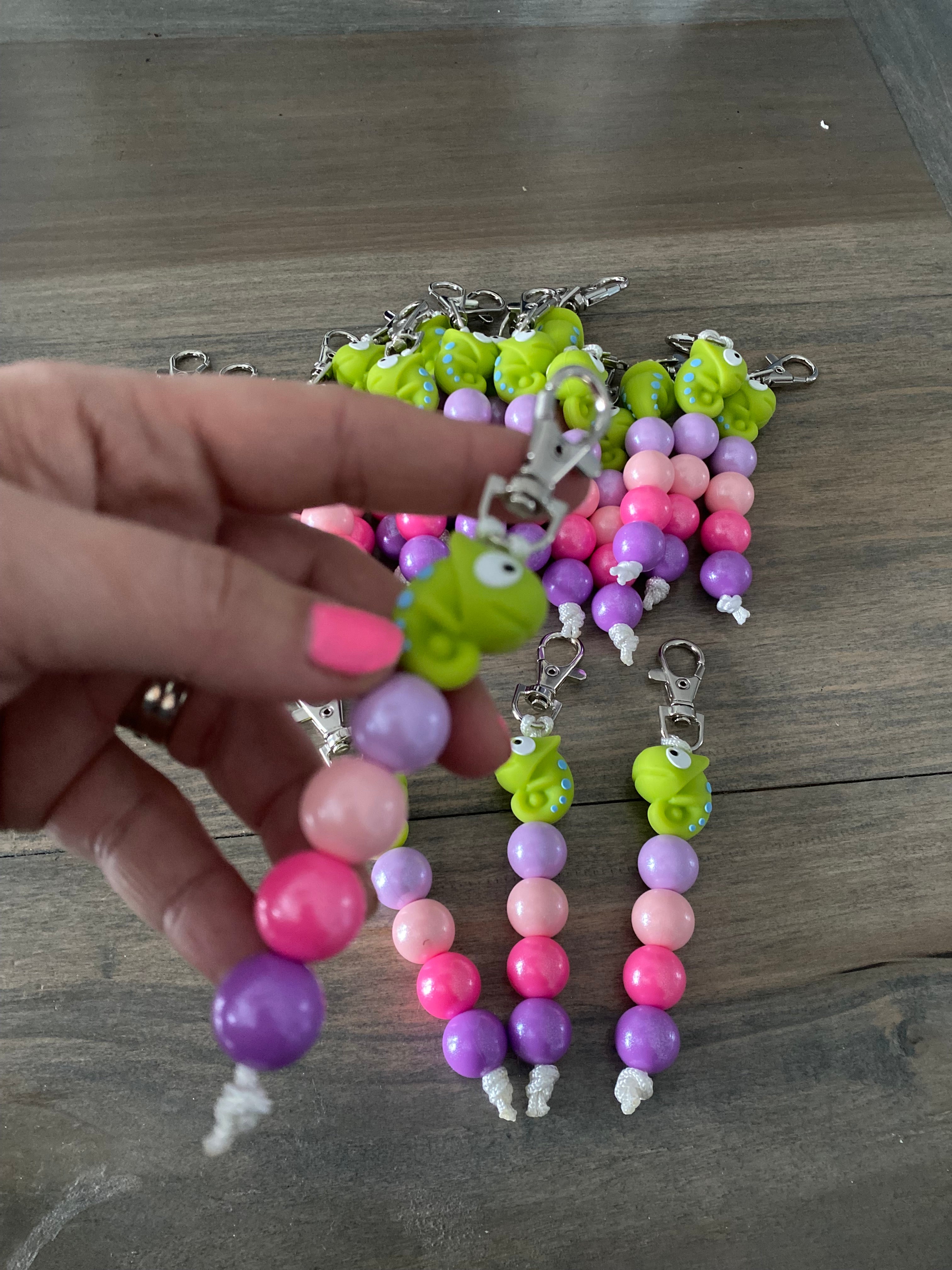 Custom silicone bead keychains