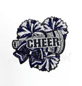 Navy Silver Cheer Bow Megaphone Poms Sequin Patch 