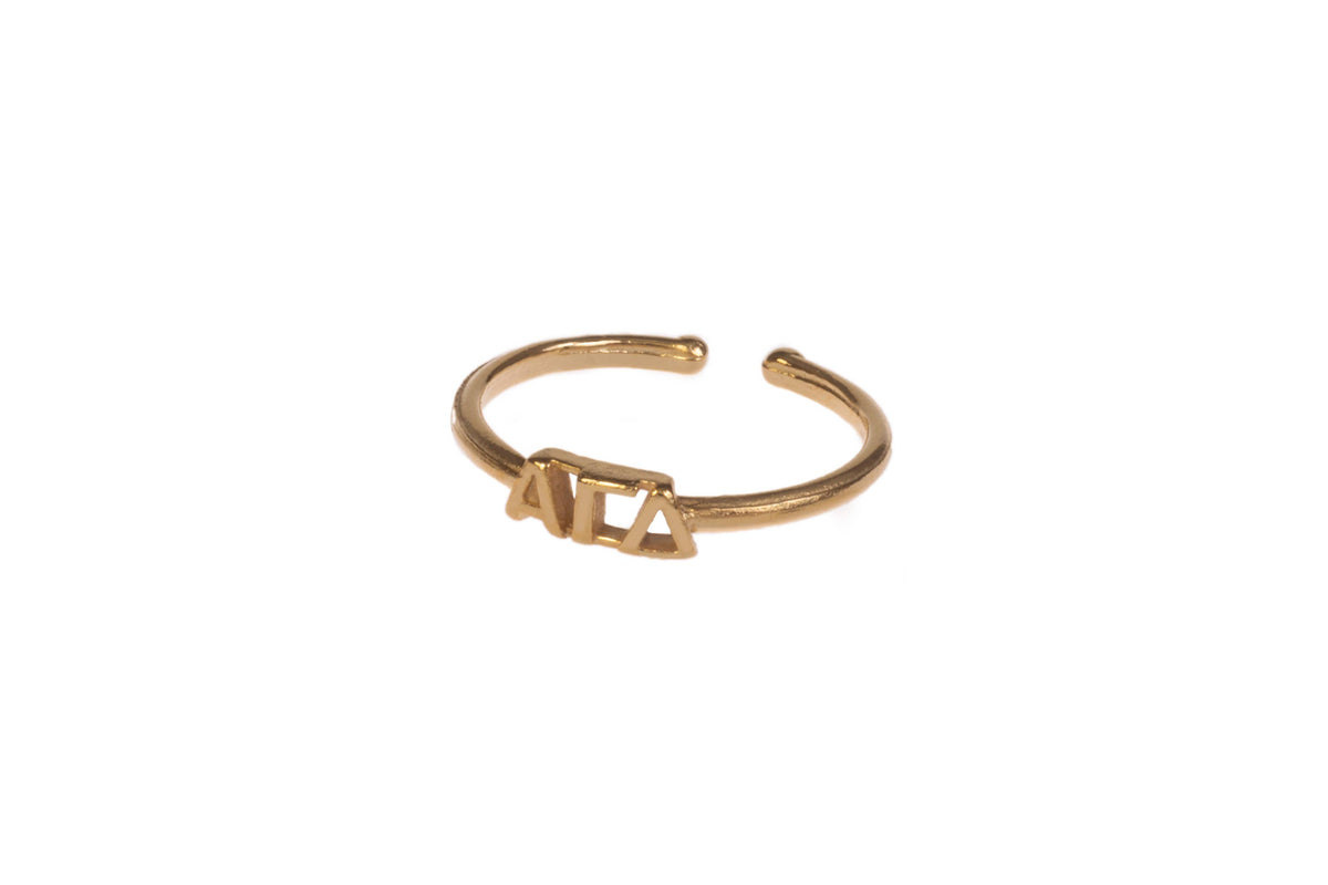 Alpha Gamma Delta Greek Letter Ring - Adjustable