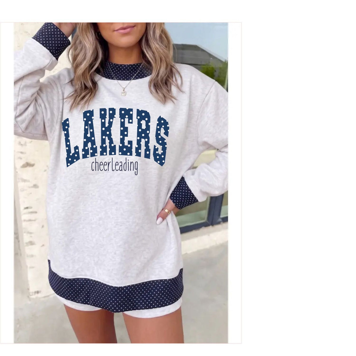 Lakers Mock Neck navy dots