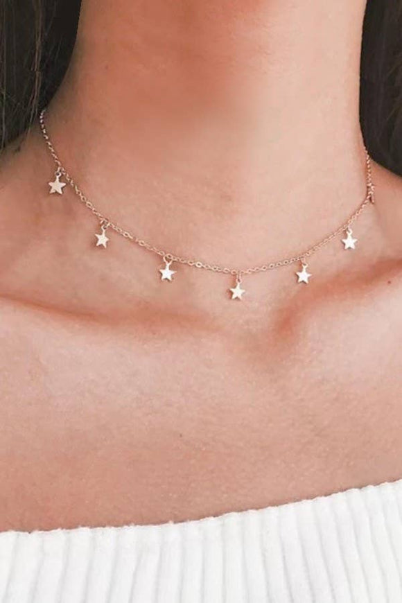 18K STAINLESS STEEL TARNISH FREE STAR NECKLACE | 80N756
