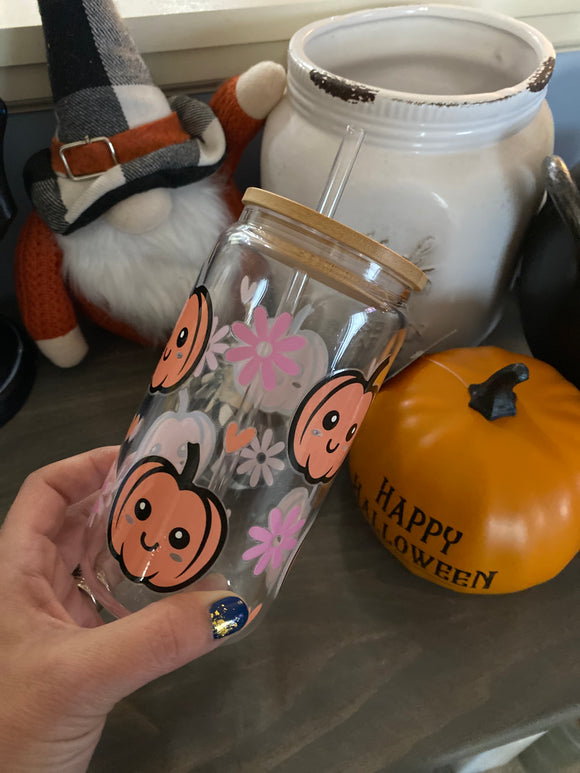 Cute pumpkin glass