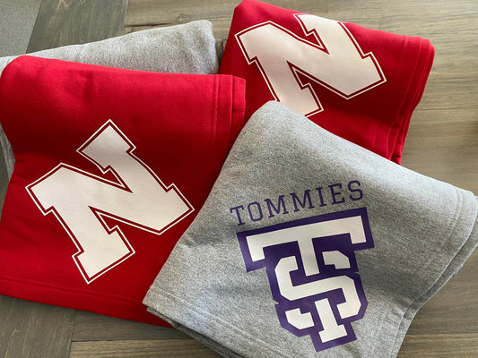 College Sweatshirt Blanket.