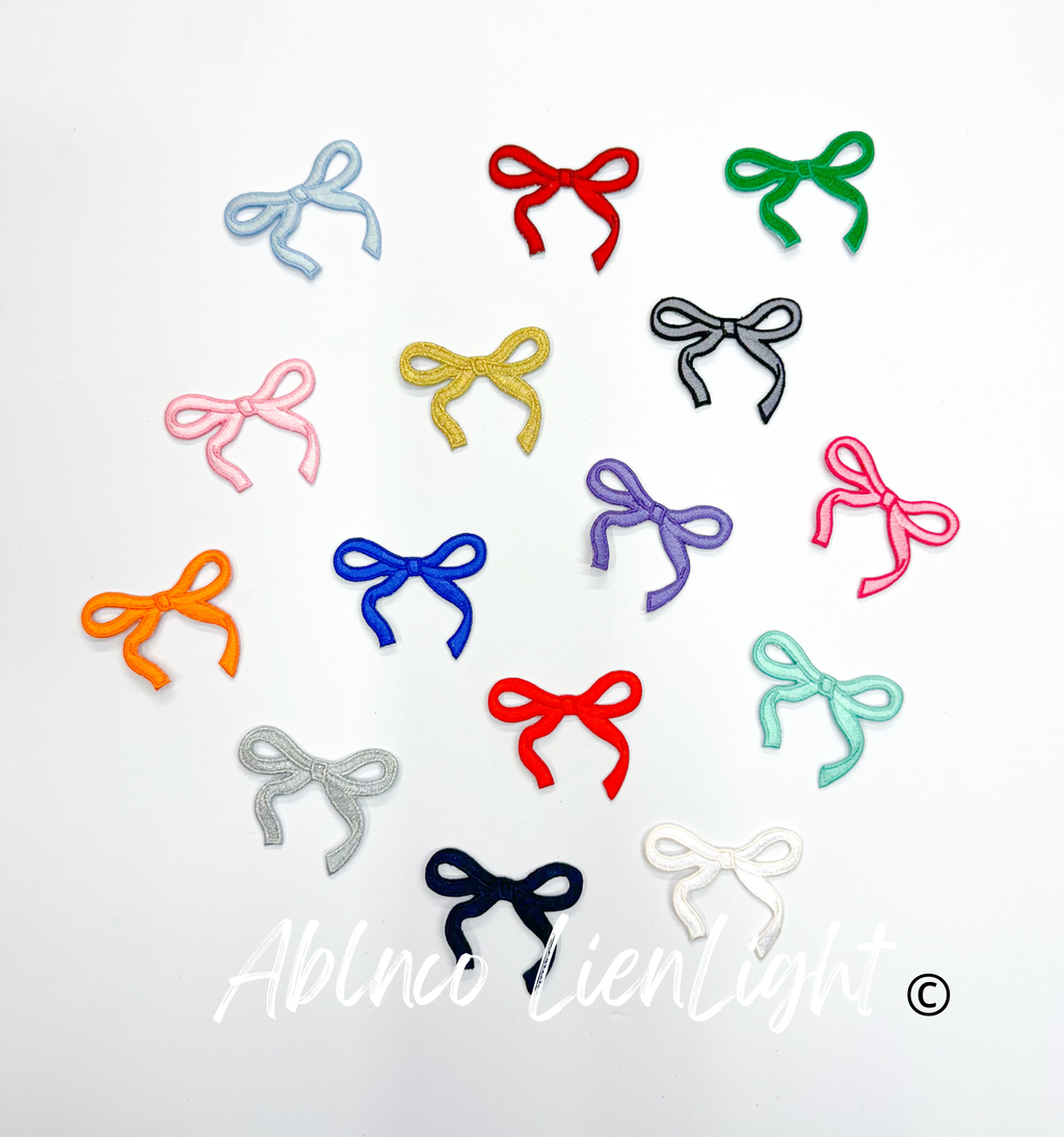 Gold dainty bow trucker hat embroidery patch iron on