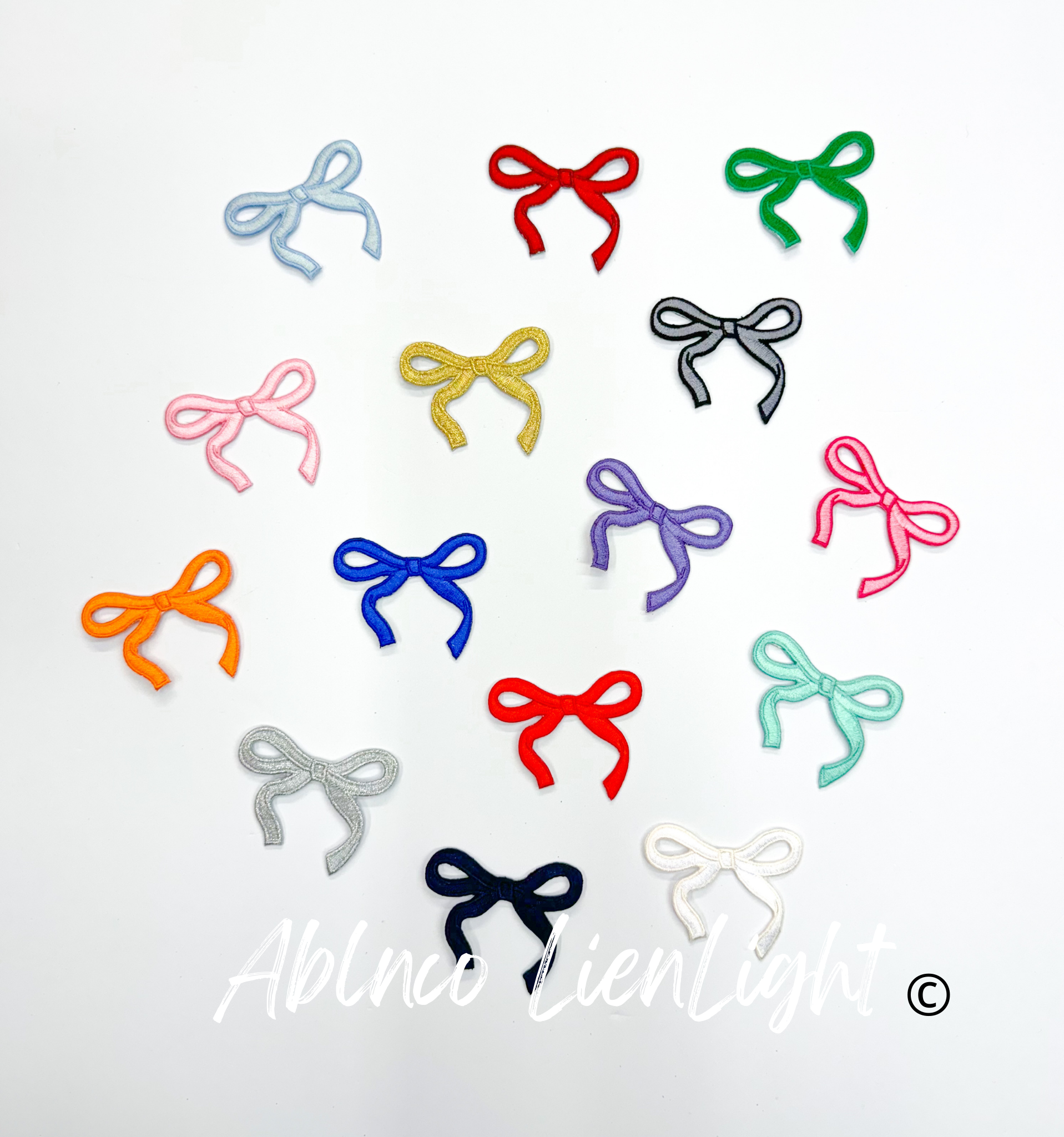 Gold dainty bow trucker hat embroidery patch iron on