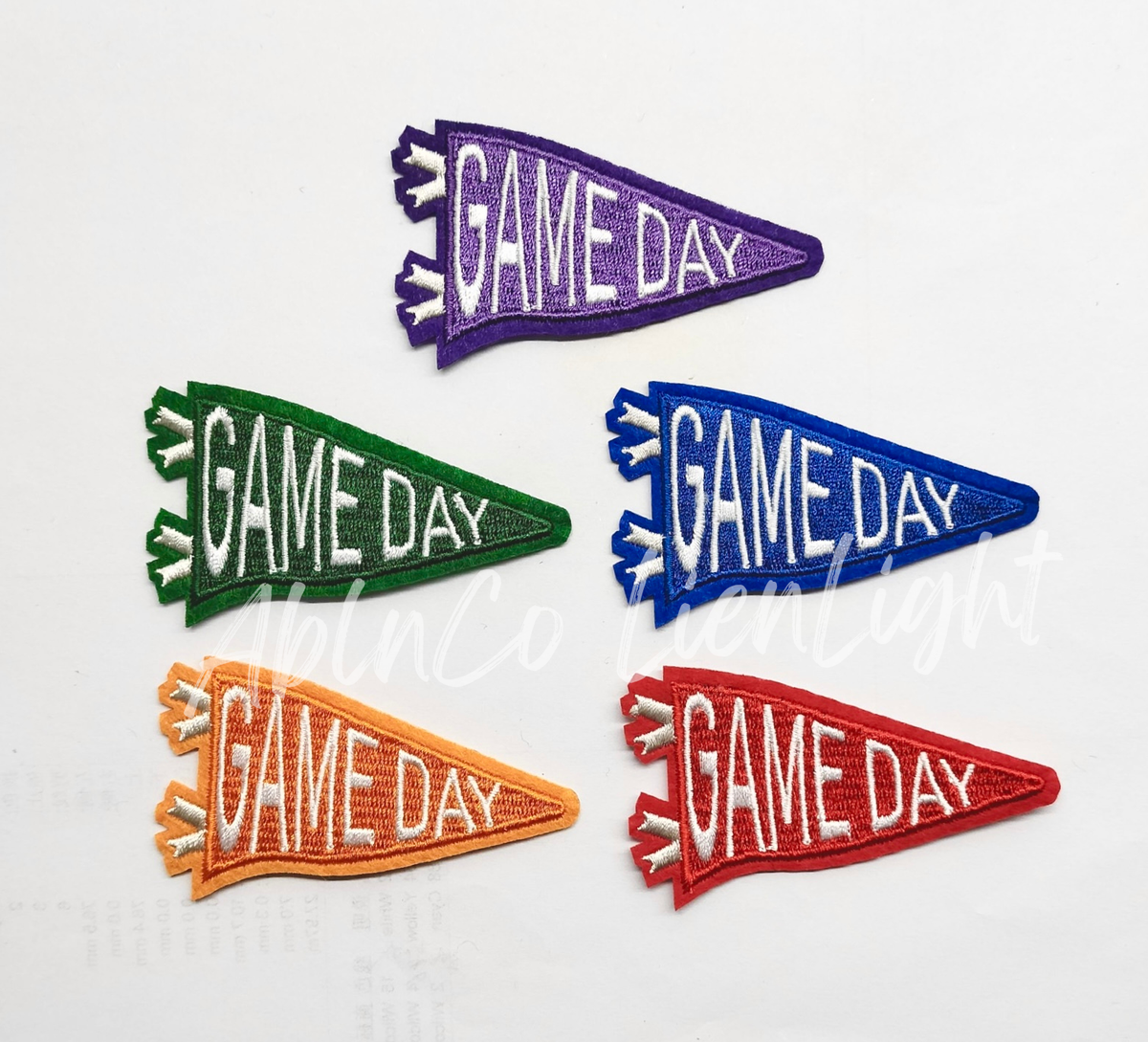 Trucker hat patches 3” red game day flag patch iron on