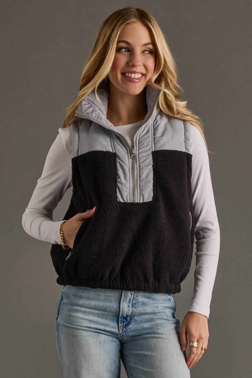 Lt. Gray & Black Vest
