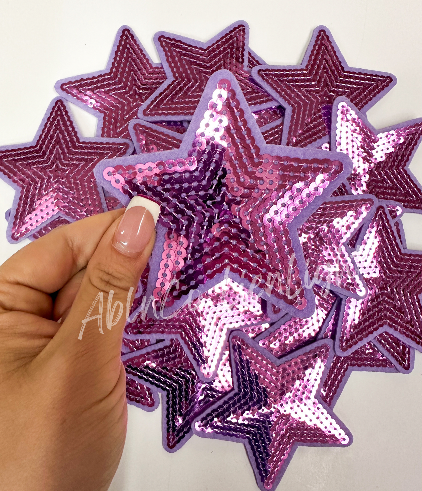 Trucker hat patches 3” navy sequin star patch iron on