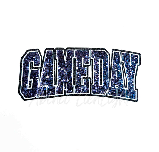 Navy Game Day Varsity Sequins Patch           