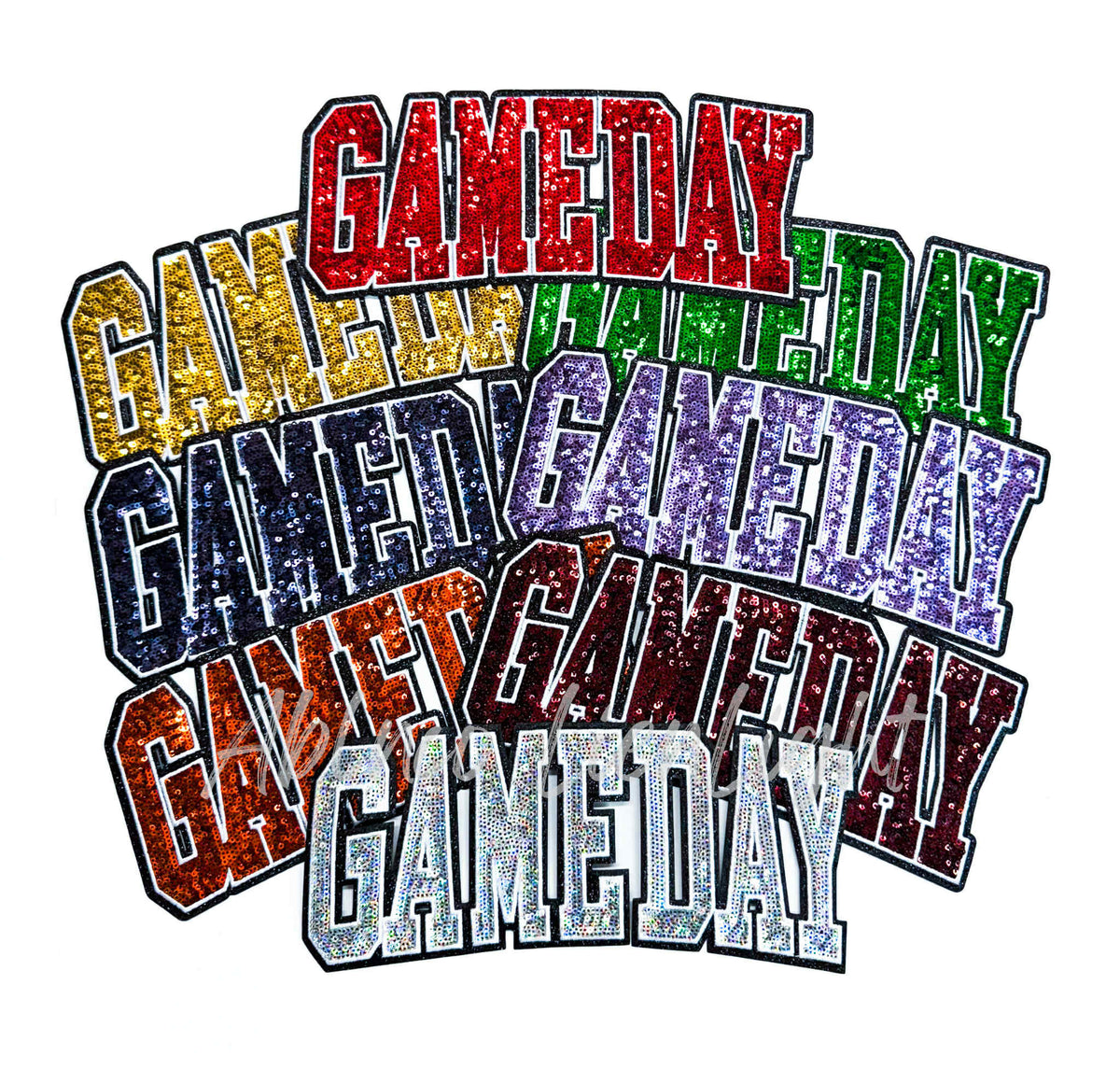 Red Game Day Varsity Sequins Patch 