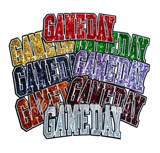 Navy Game Day Varsity Sequins Patch           