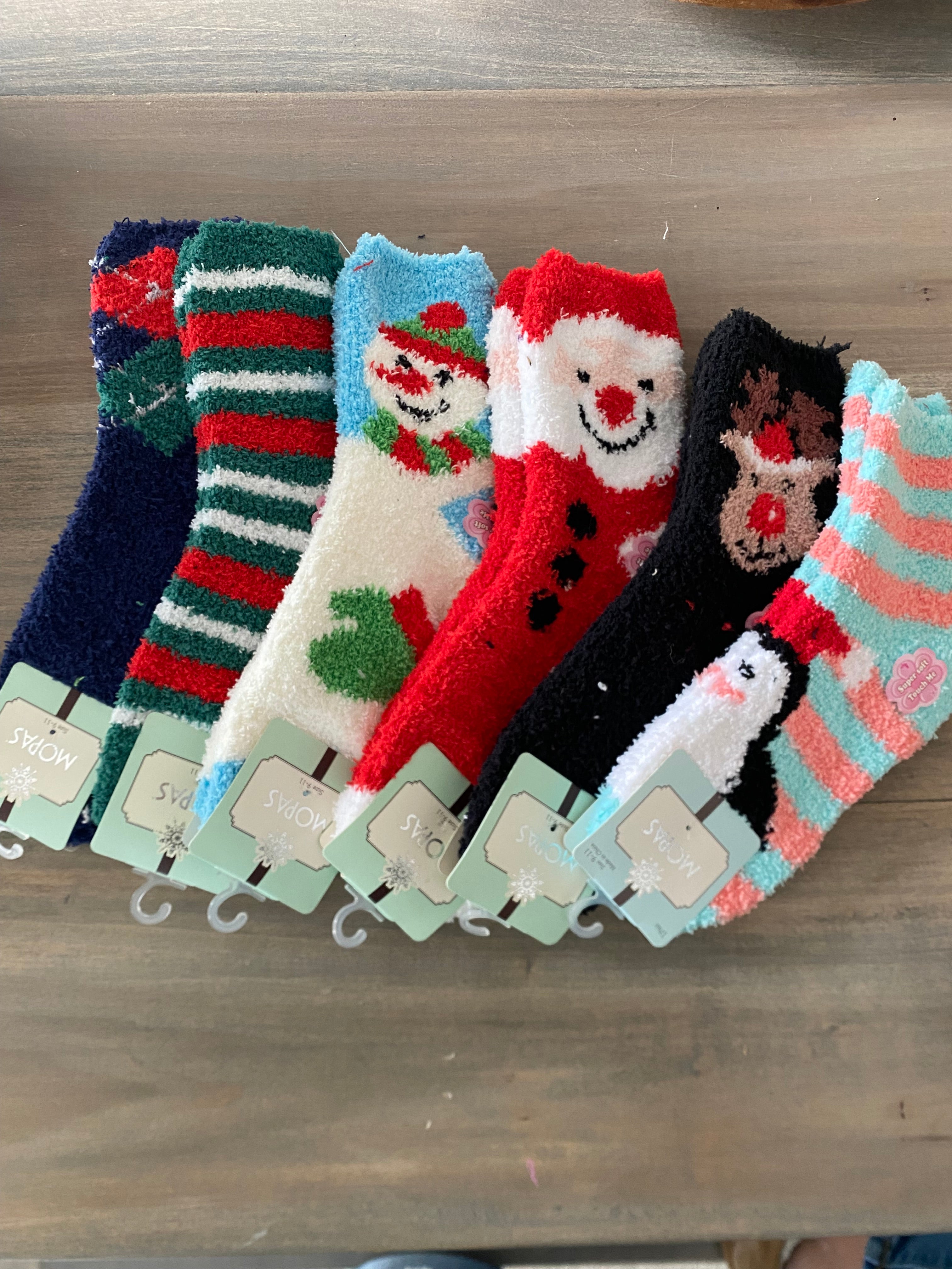 Christmas holiday short fuzzy socks