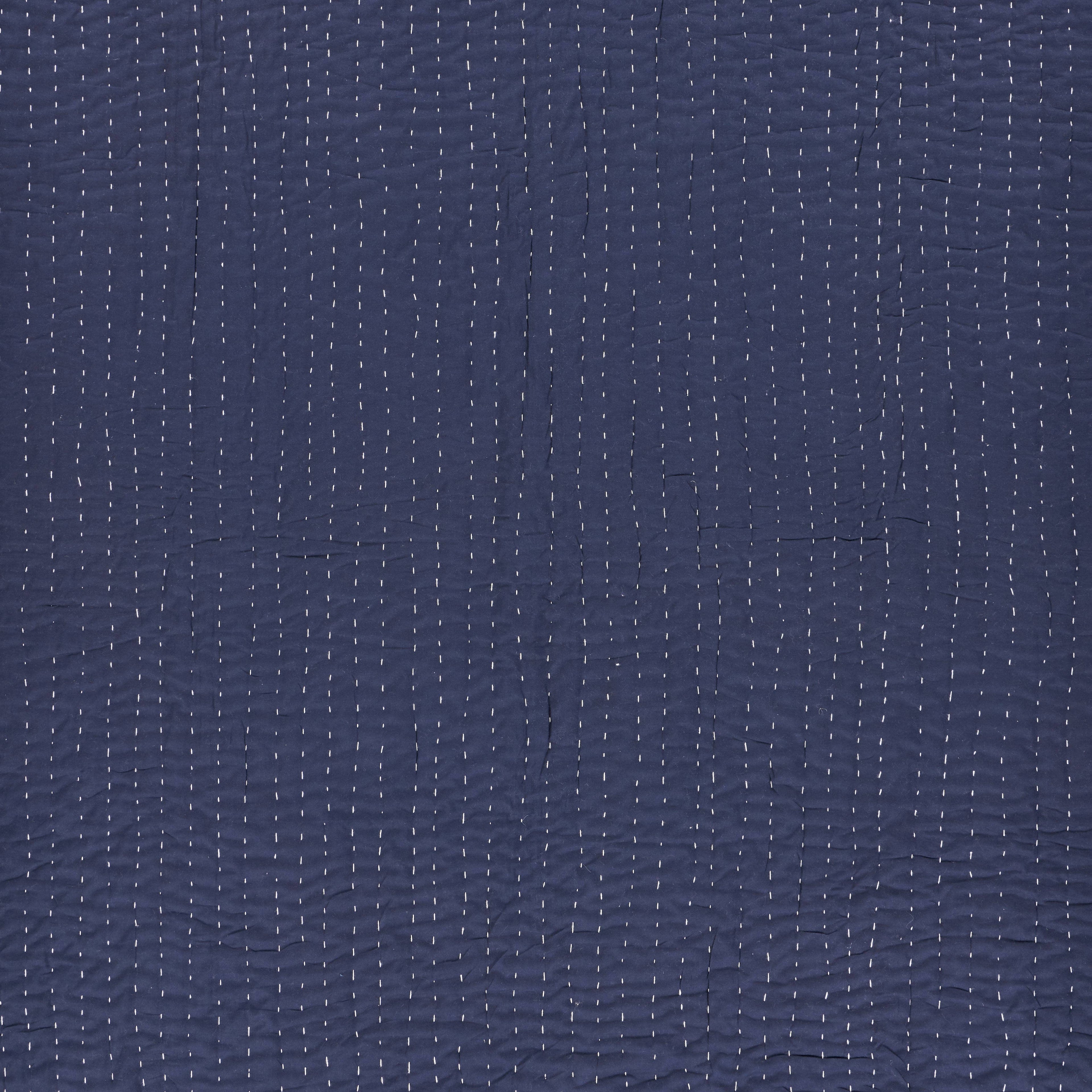 Navy and Off-White Throw Blanket
