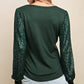 Hads Holiday sequin long sleeve top