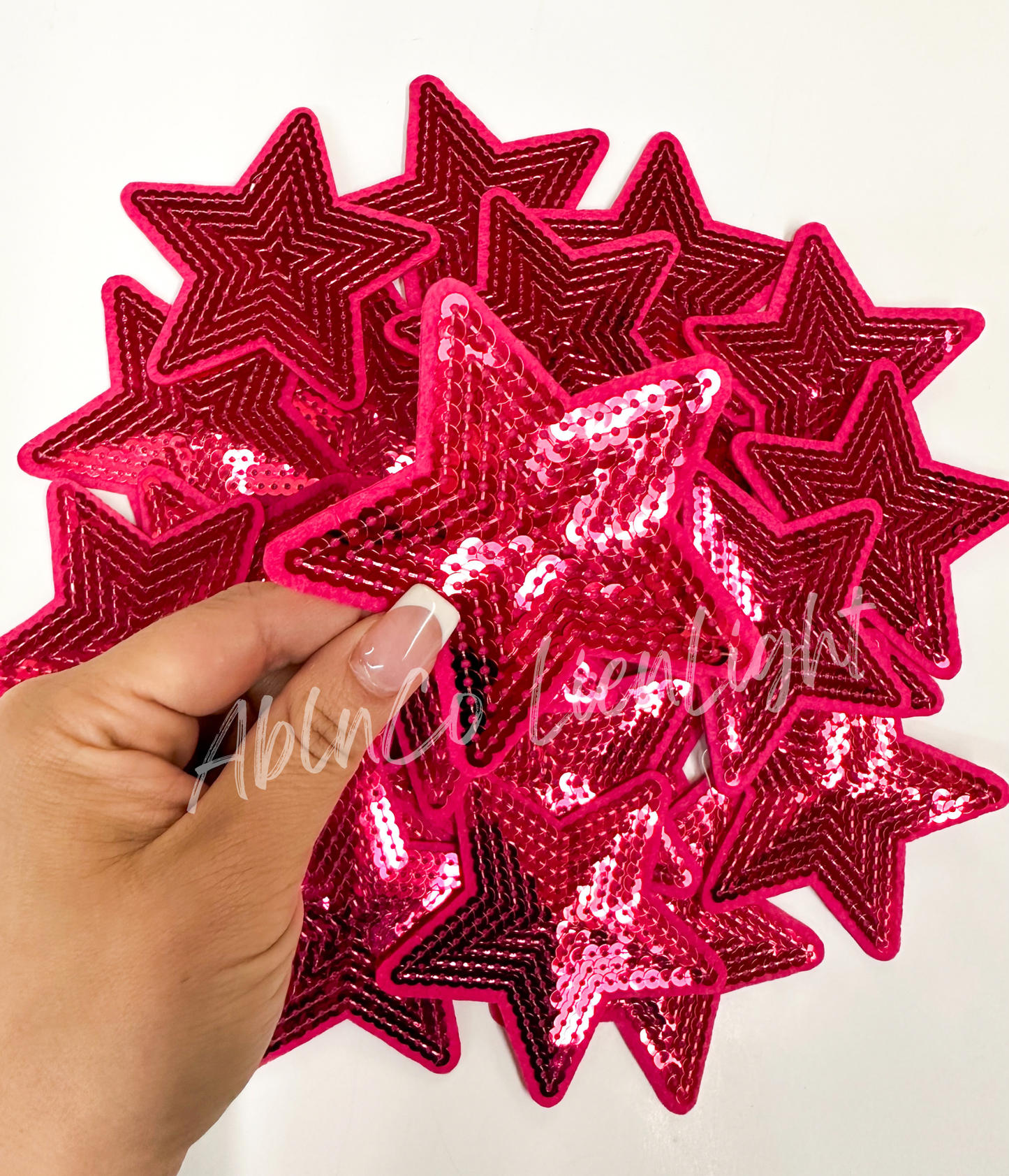 Trucker hat patches 3” navy sequin star patch iron on