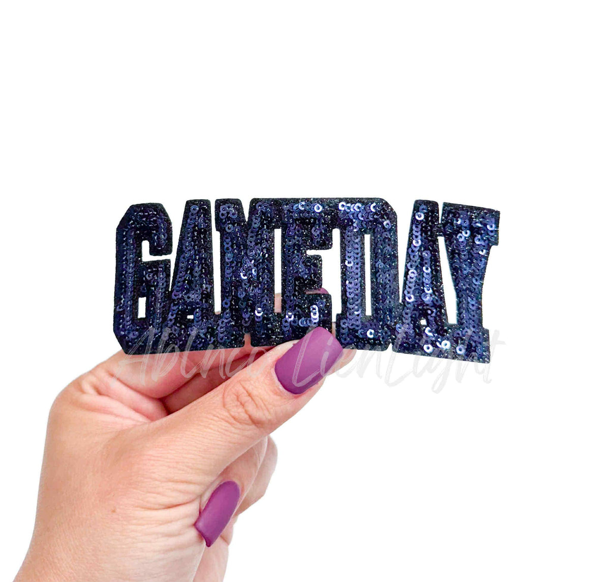 Navy Game Day Varsity Sequins Patch-Small     