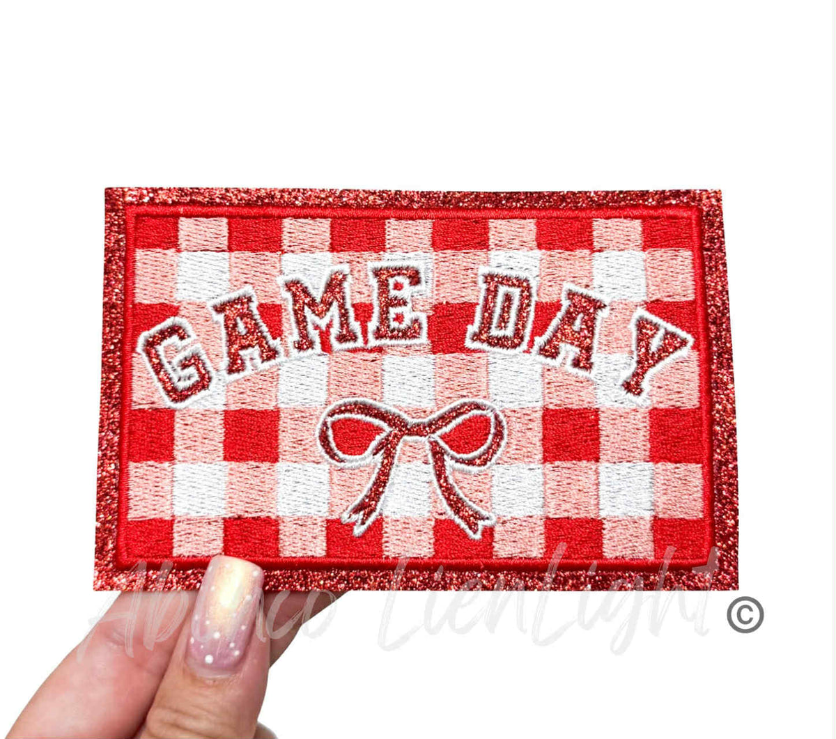 Red Game Day Checkered Plaid Bow-Small
