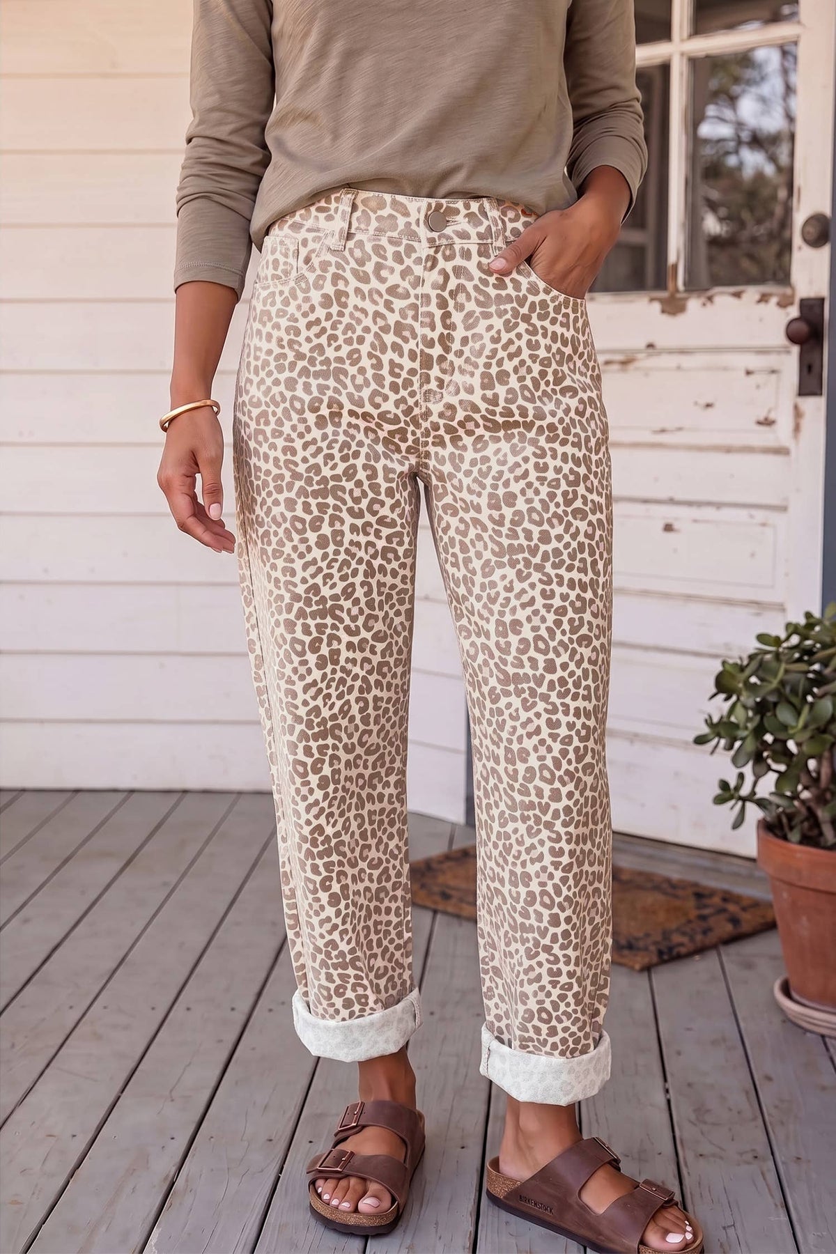 LAS Western Leopard Relaxed Casual Jeans (4-16)