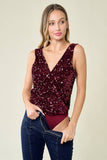 Waverly Wine Sequin bodysuit