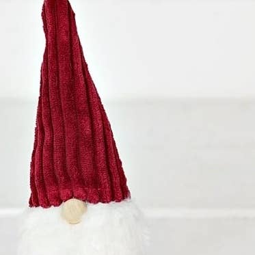 Gnome-FLUFFY BEARDED,BG SANTA'S HAT
