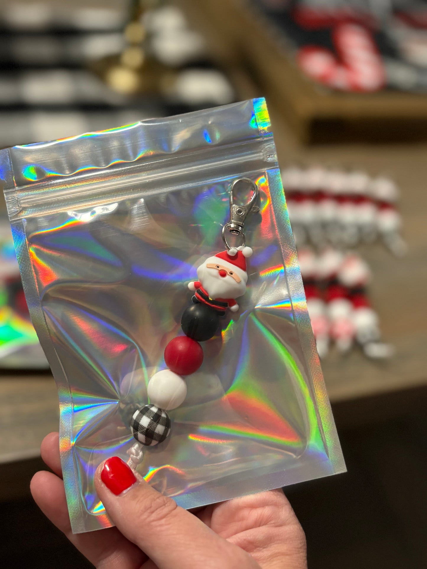 Custom silicone bead keychains