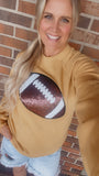 Sequin football patch sweatshirt