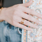 Layered lines statement ring
