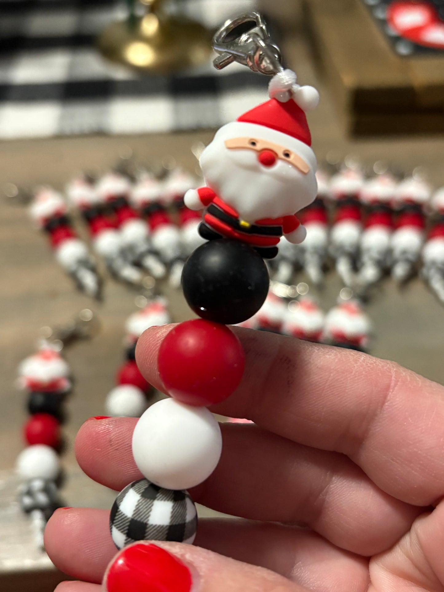 Custom silicone bead keychains