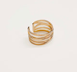 Layered lines statement ring