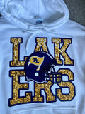 Lakers football hoodie 💙Faux Embroidery💛