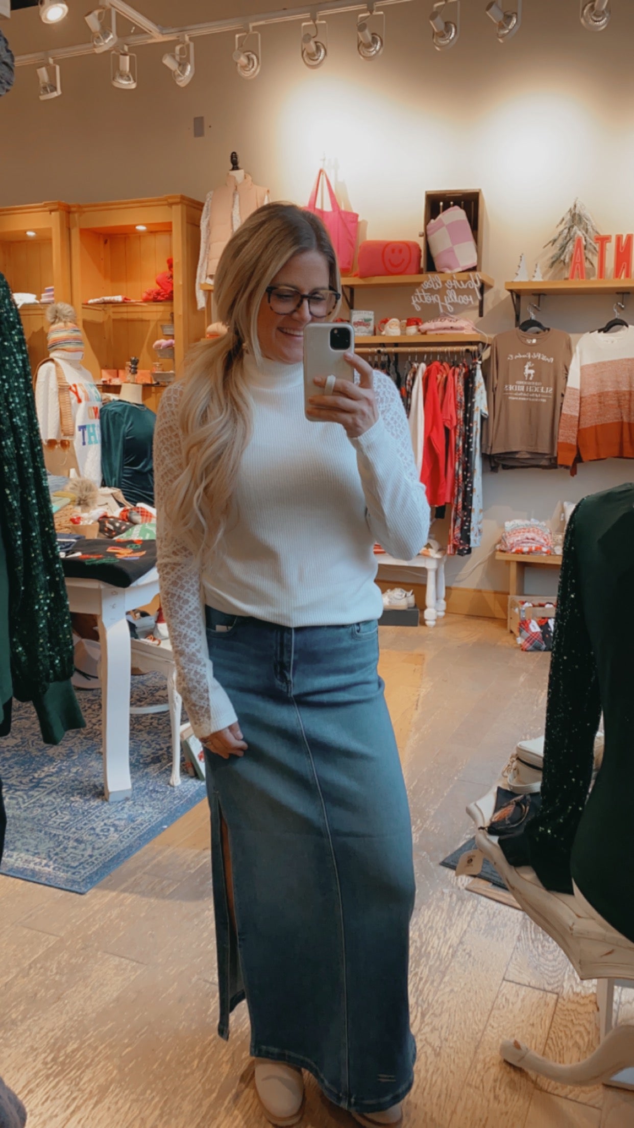 Peyton midi jean Skirt -Hidden Jeans