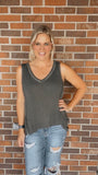 Harlow ash black tank