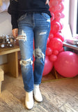 Risen Sequin patch jeans