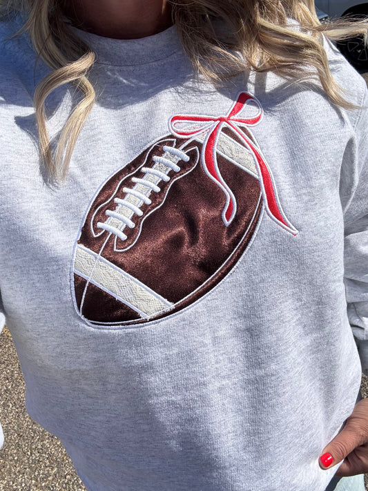 Football bow embroidery