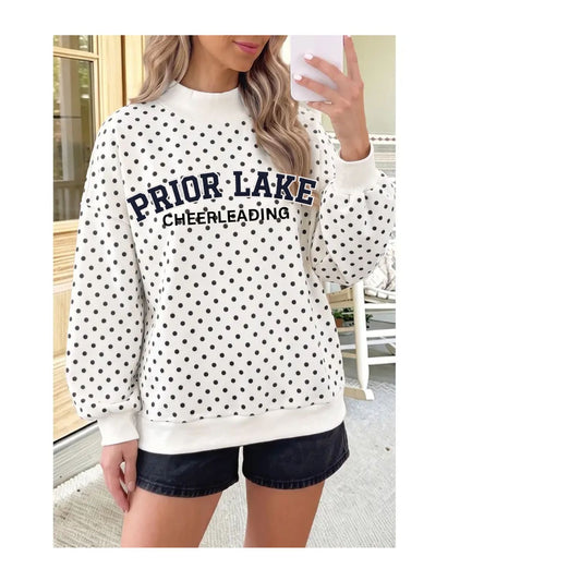 Polka Dot Mock Neck Sweatshirt