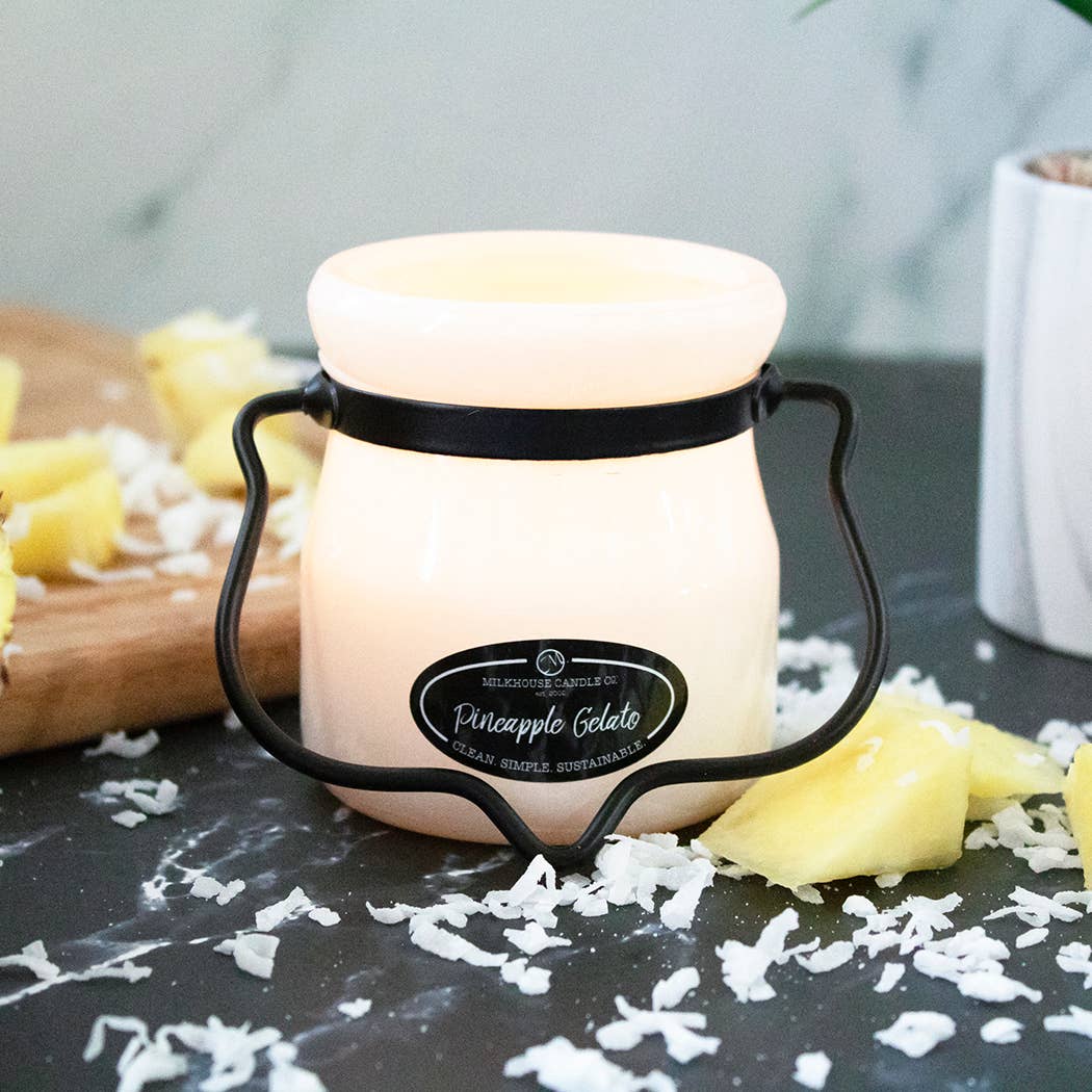 Cream Jar Soy Candle: Pineapple Gelato, by Milkhouse
