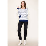 Lara Long Sleeve Thumbhole Cuffs Striped Top