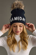 Navy & White Game Day Pom Hat
