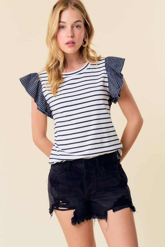 Nancy Navy Top