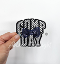 Navy Checkered Comp Day Sequins Embroidery Patch