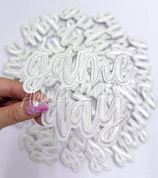 White sticker adhesive game day clear stadium bag patch